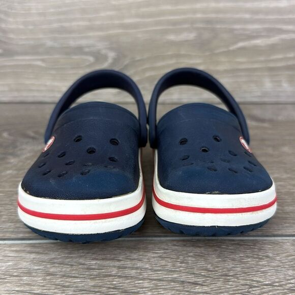 Crocs Crocband Navy Blue Red White Toddler Boy Sz 5 Slip On Clogs Sandals - Picture 2 of 10
